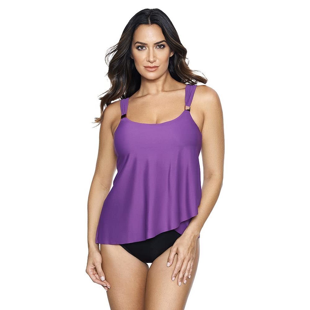 Miraclesuit Swimsuit Razzle Dazzle Underwire Bra Tankini Bathing Suit 10